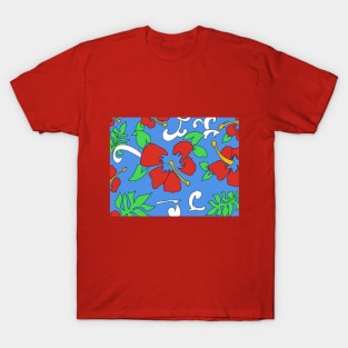 Soft Tropical Red Hibiscus T-Shirt